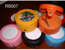 Round Leather CD Storage Boxes